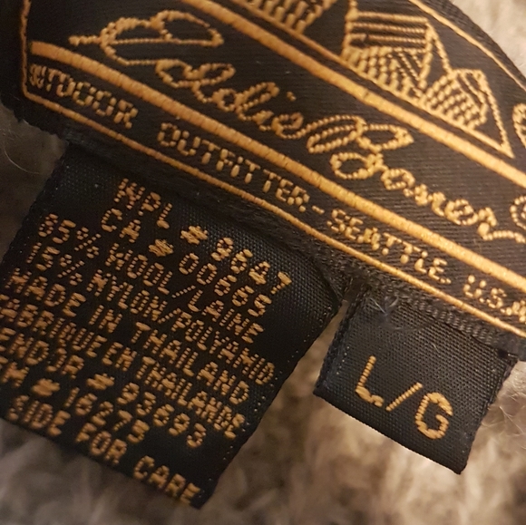 Eddie Bauer Light Brown Wool Sweater Button Loop Shawl Collar Mens Winter L - Picture 4 of 16